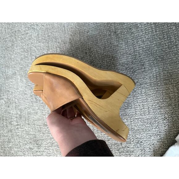 Steve Madden curved wooden Heel rare Y2K heeled vintage Sandal 10 - Picture 3 of 8